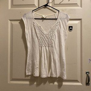 Women's White and Cream Blouse